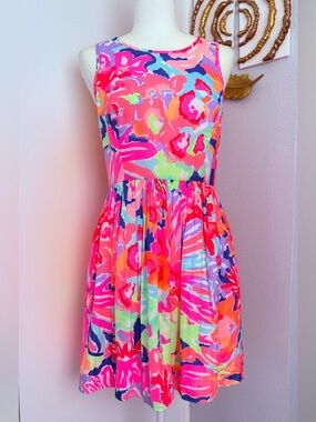 Lilly Pulitzer Neon Floral Tank Dress - Pink, Blue, Green